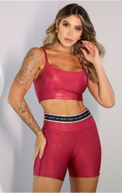 Top fitness Diana com recortes e eslástico personalizado deep